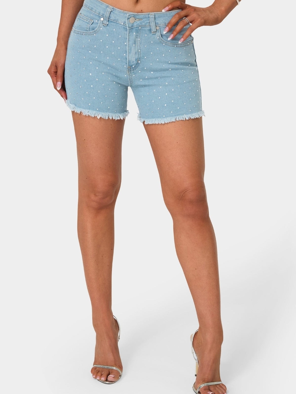 bebe Light Blue Denim Shorts